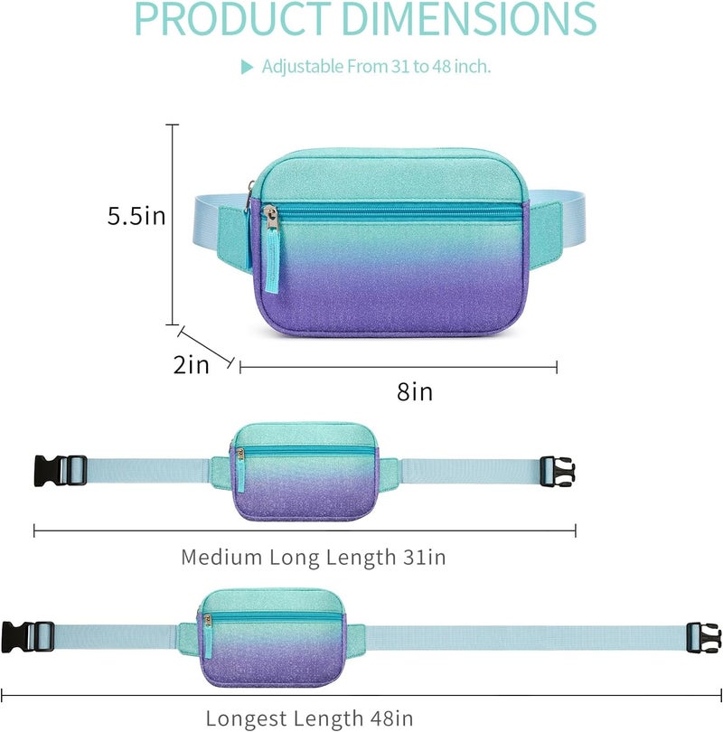 cotmcor Store Valentines Day Gifts for Kids: Fanny Pack Birthday Gift for 5 6 7 8 9 10 11 12 Year Old Teen Girls, Preppy Cute Trendy Stuff Colorblock Crossbody Bag Adjustable Belt Bags for Travel Outdoor - Image 5